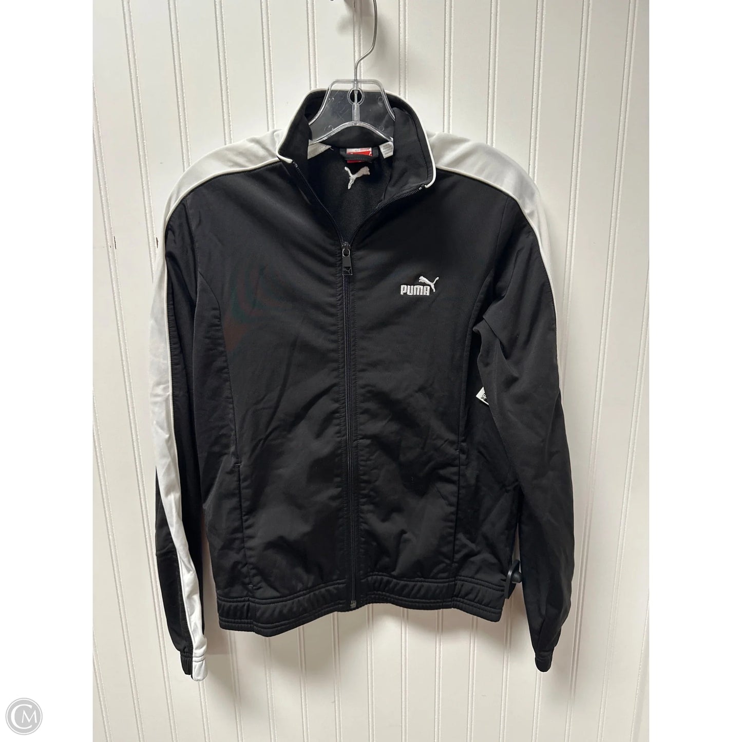 Athletic Jacket By Puma In Black & White, Size: M