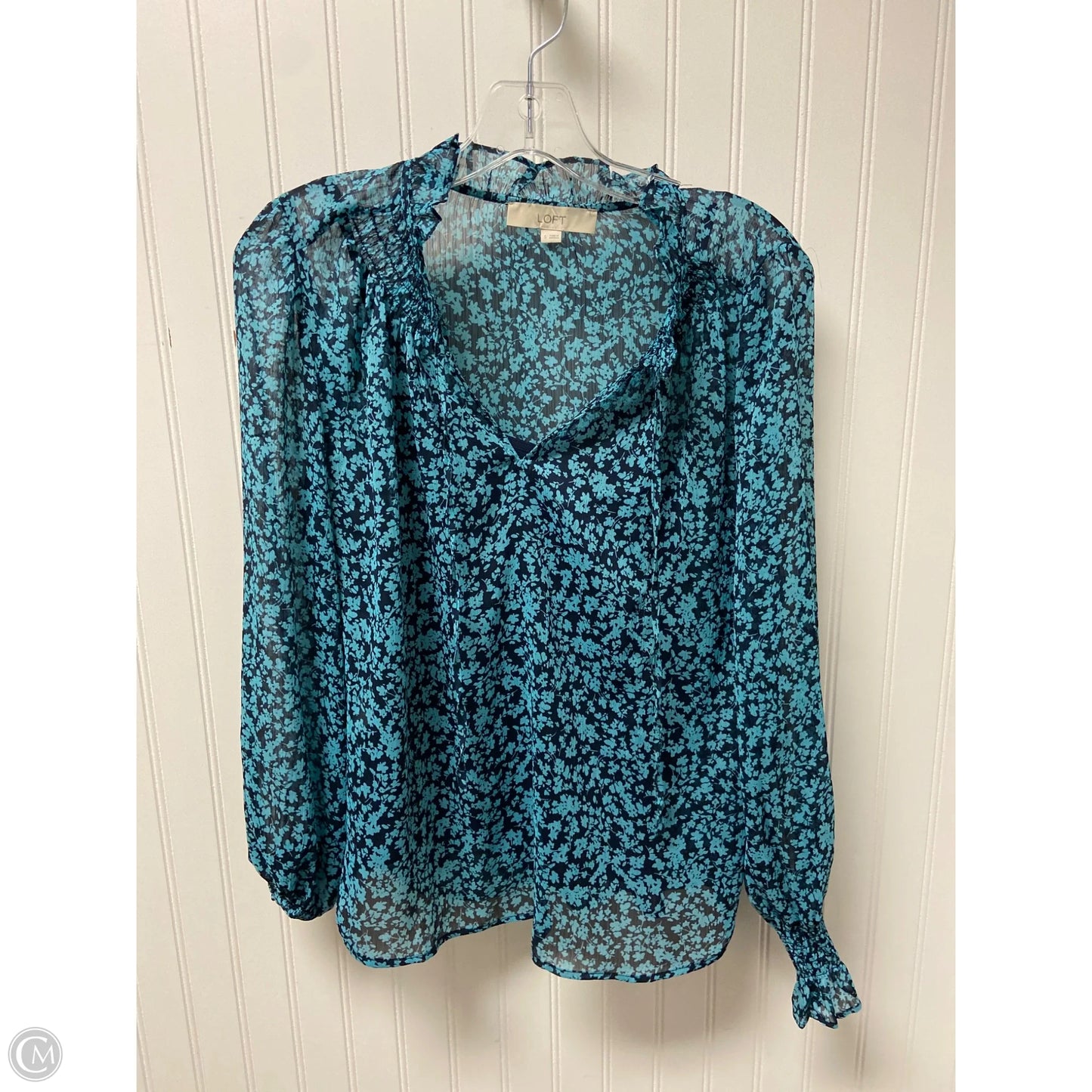 Top Long Sleeve By Loft In Blue, Size: S