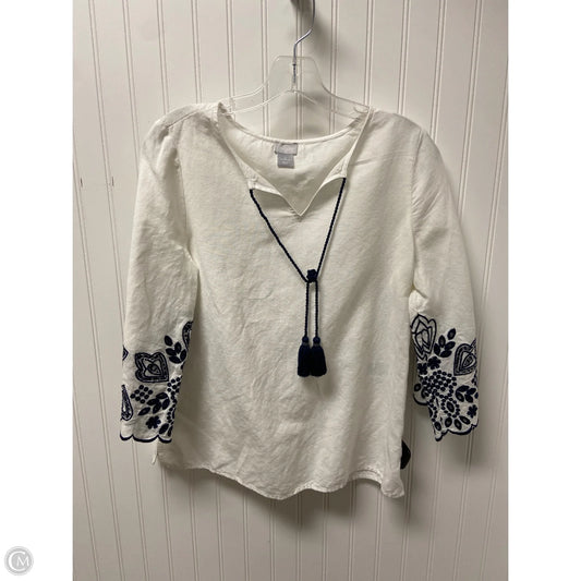 Top Long Sleeve By Chicos In White, Size: S