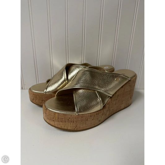 Sandals Heels Wedge By Michael By Michael Kors In Gold, Size: 8