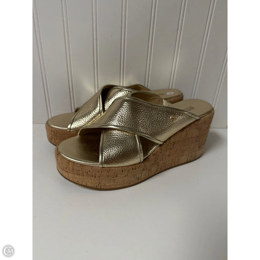 Sandals Heels Wedge By Michael By Michael Kors In Gold, Size: 8