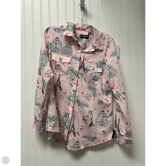 Top Long Sleeve Designer By Karl Lagerfeld In Pink, Size: S
