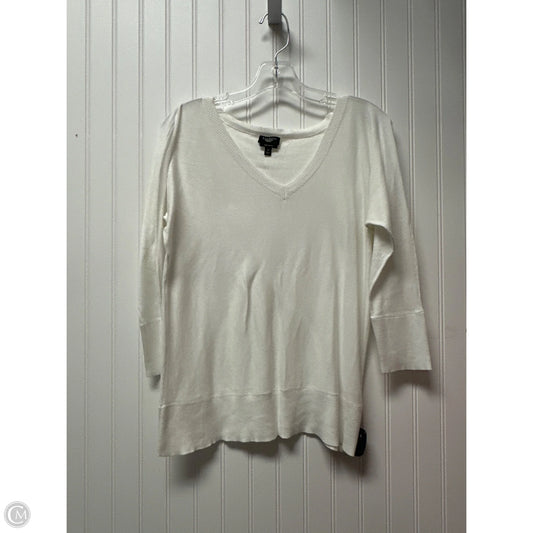 Top Long Sleeve By Talbots In White, Size: M