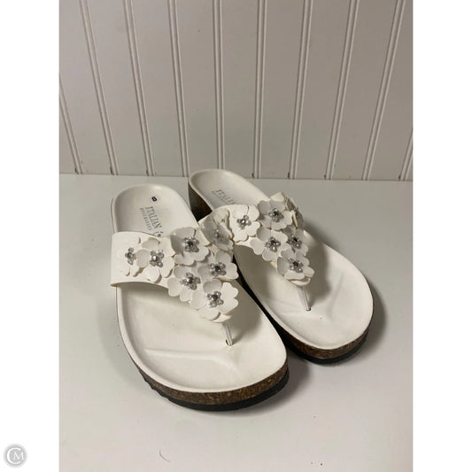 Sandals Flip Flops By Italian Shoemakers In White, Size: 8
