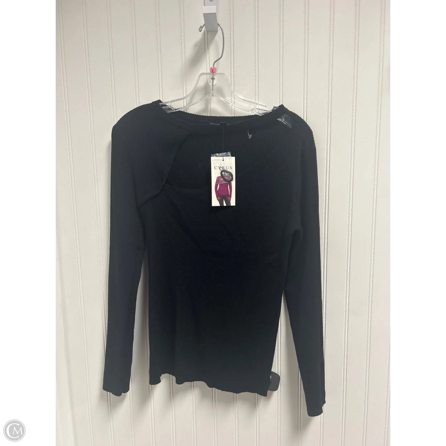 Top Long Sleeve By Cyrus In Black, Size: S
