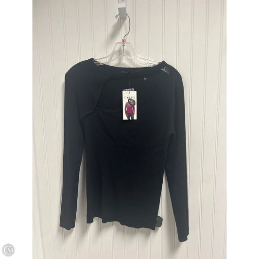 Top Long Sleeve By Cyrus In Black, Size: S