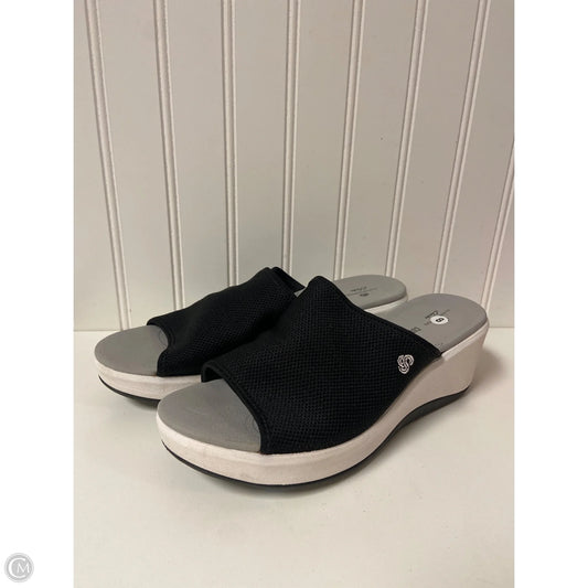 Sandals Heels Wedge By Clarks In Black, Size: 8