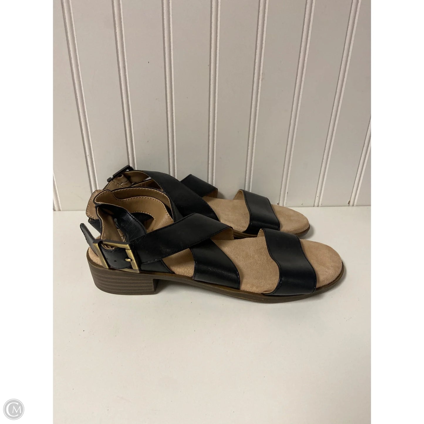 Sandals Heels Block By Life Stride In Black, Size: 6.5