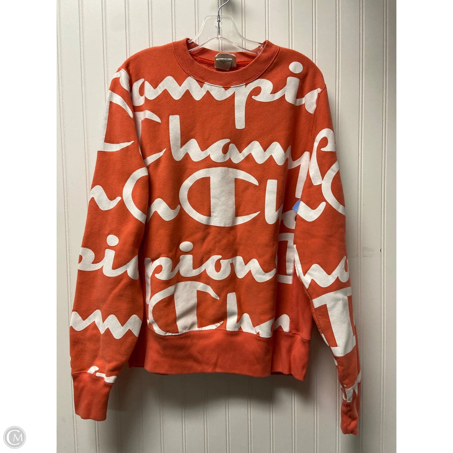 Sweatshirt Crewneck By Champion In Orange, Size: M