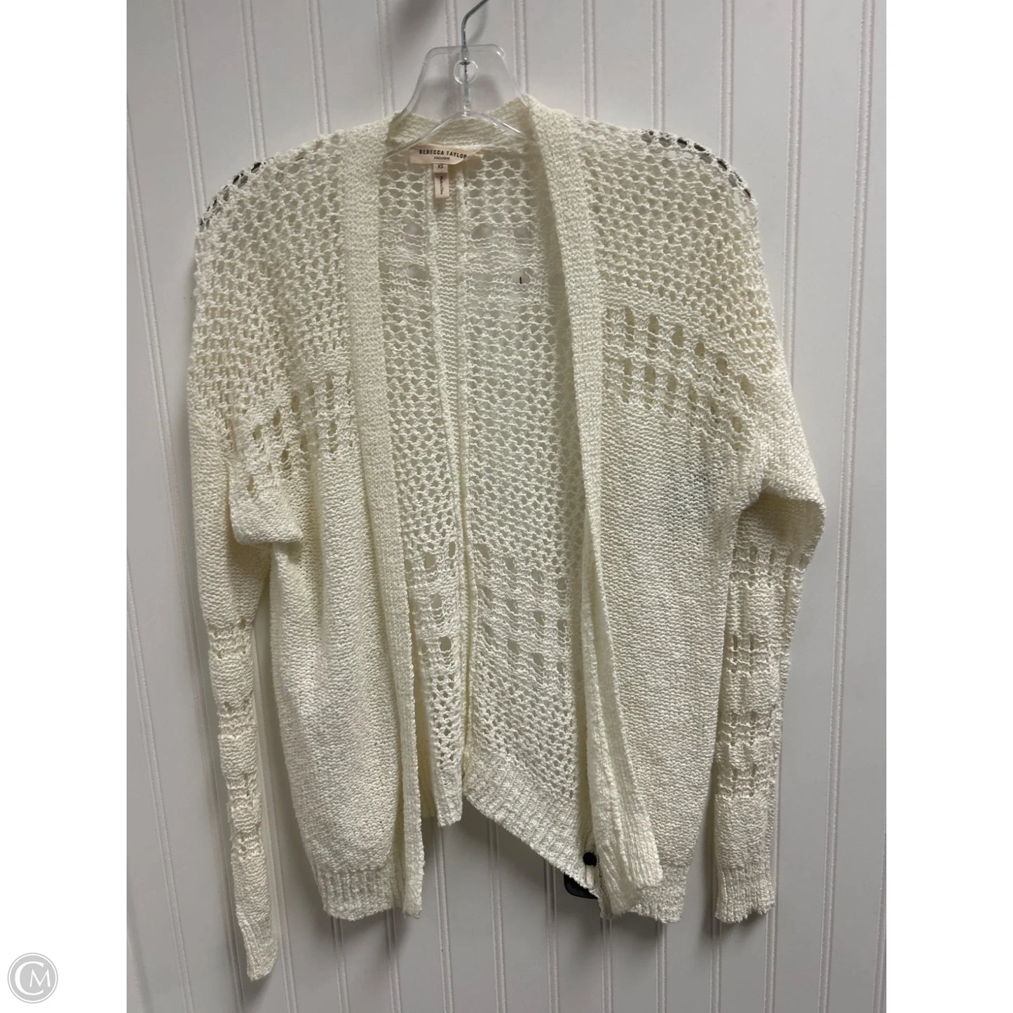 Sweater Cardigan By Rebecca Taylor In Ivory, Size: Xs