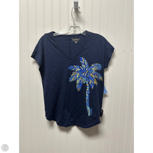 Top Short Sleeve Designer By Lilly Pulitzer In Navy, Size: Xxs