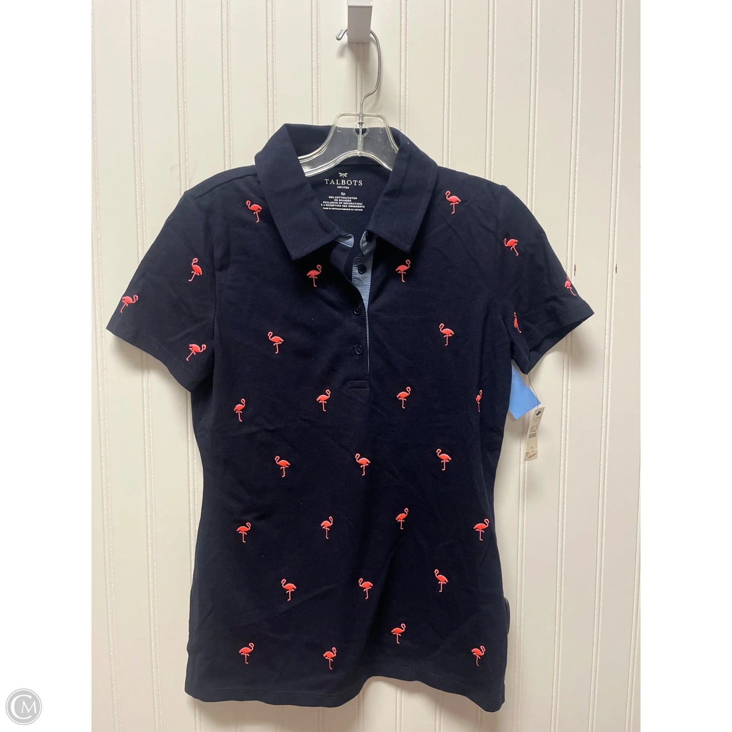 Top Short Sleeve By Talbots In Navy, Size: Sp