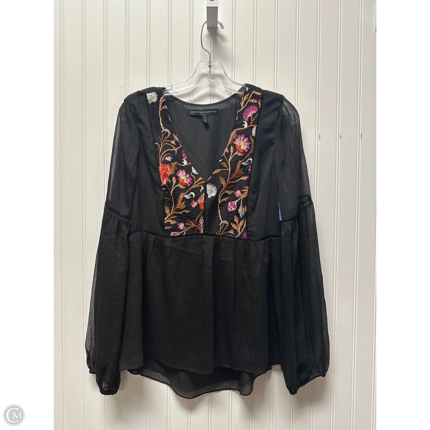 Top Long Sleeve By White House Black Market In Black, Size: M