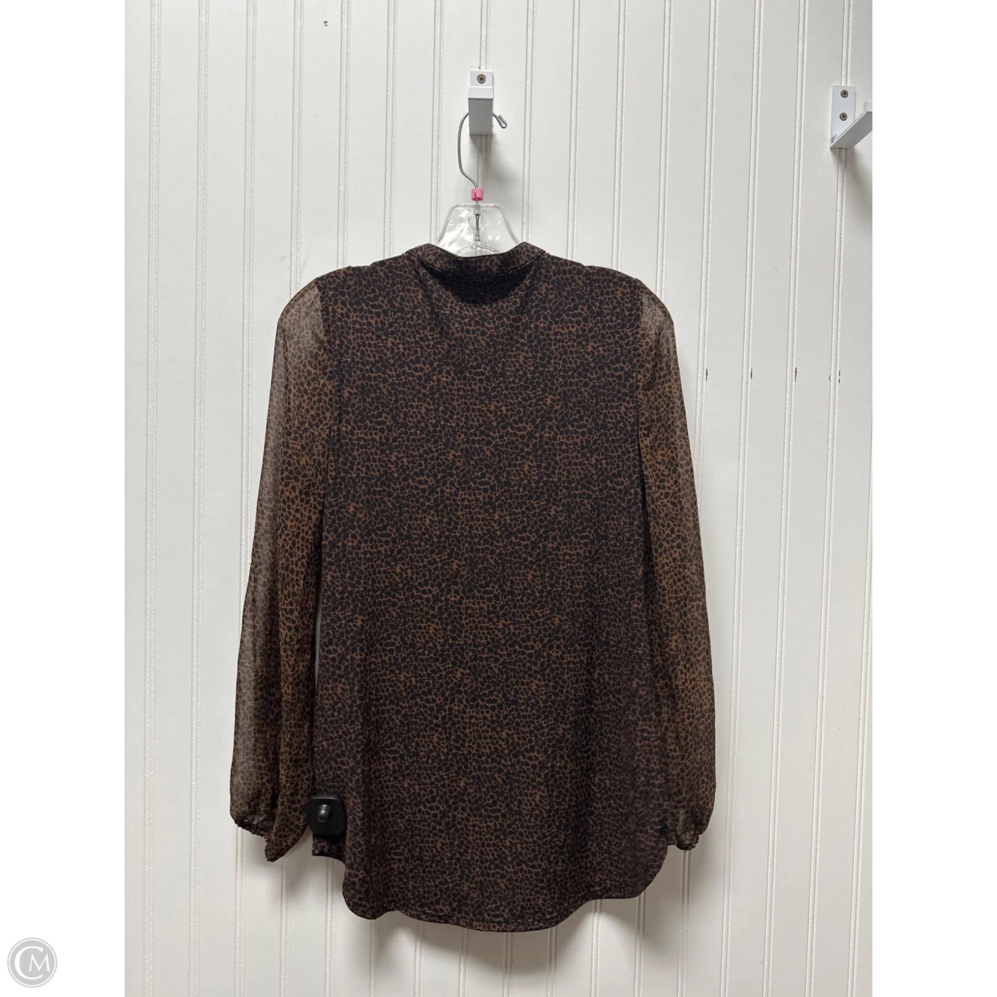 Top Long Sleeve By White House Black Market In Animal Print, Size: Xxs