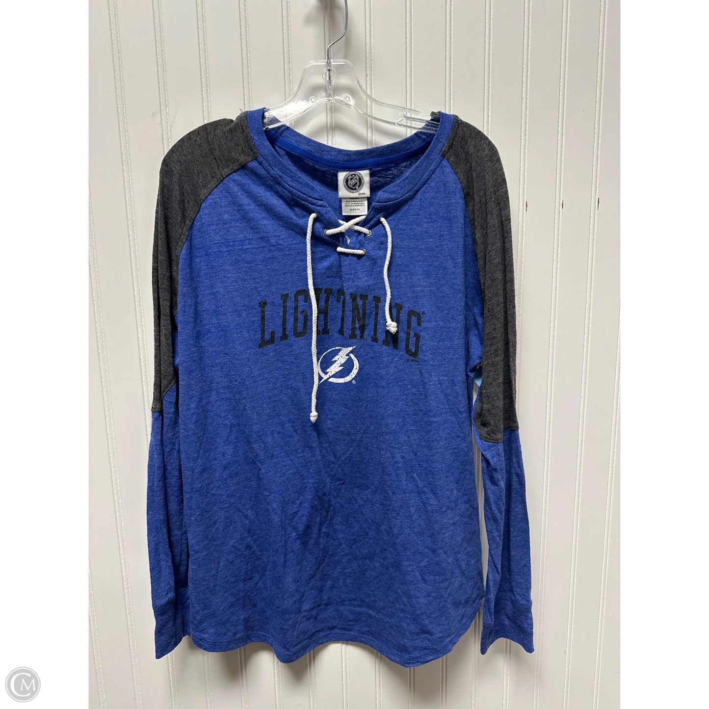 Athletic Top Long Sleeve Crewneck By Nhl In Blue & Grey, Size: Xl