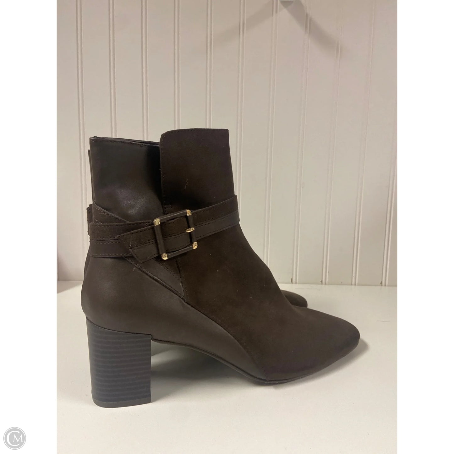 Boots Ankle Heels By Clothes Mentor In Brown, Size: 10