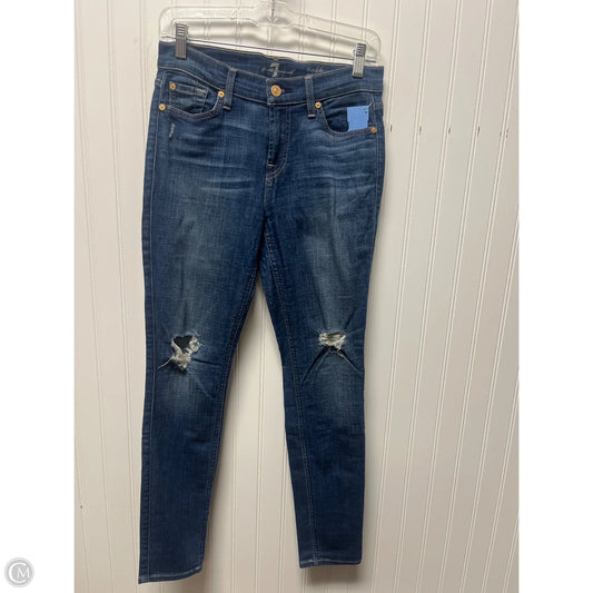 Jeans Skinny By 7 For All Mankind In Blue Denim, Size: 2
