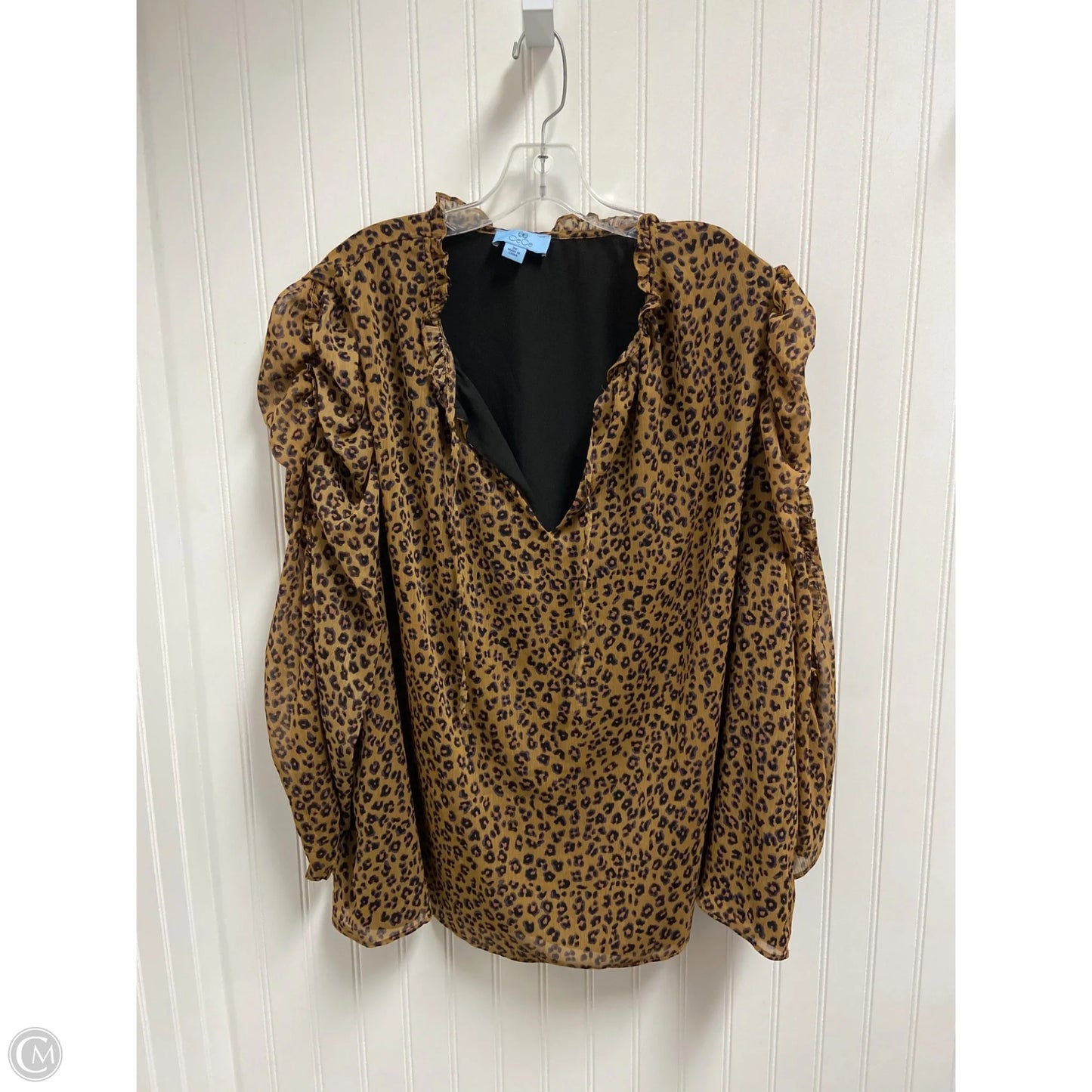 Top Long Sleeve By Cece In Animal Print, Size: 3x