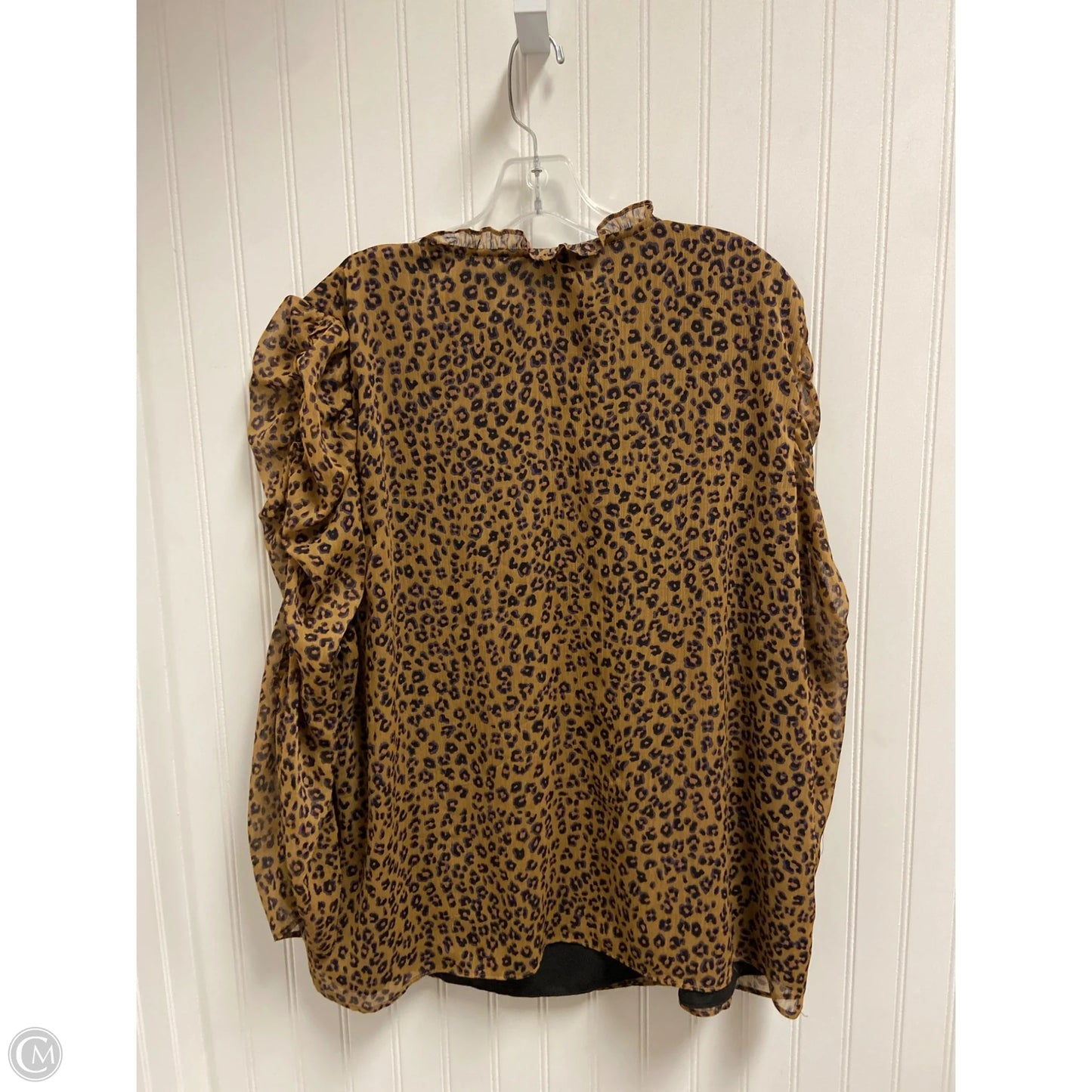 Top Long Sleeve By Cece In Animal Print, Size: 3x