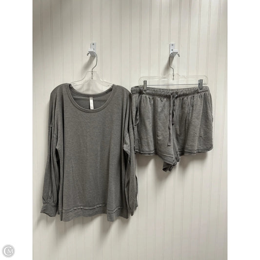 Lounge Set Shorts By Cacique In Grey, Size: 1x