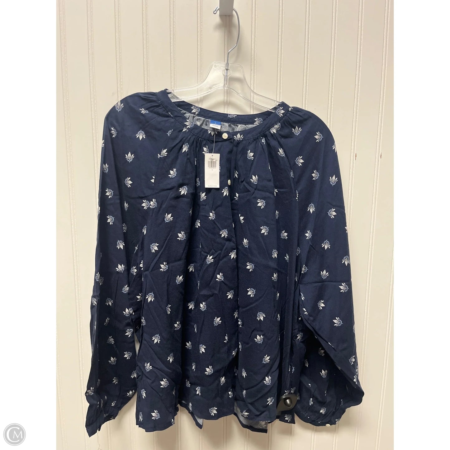 Top Long Sleeve By Old Navy In Navy, Size: L