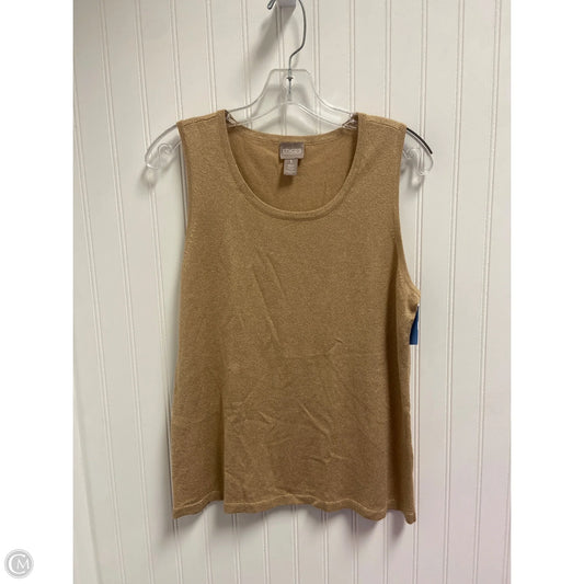Top Sleeveless By Chicos In Gold, Size: M
