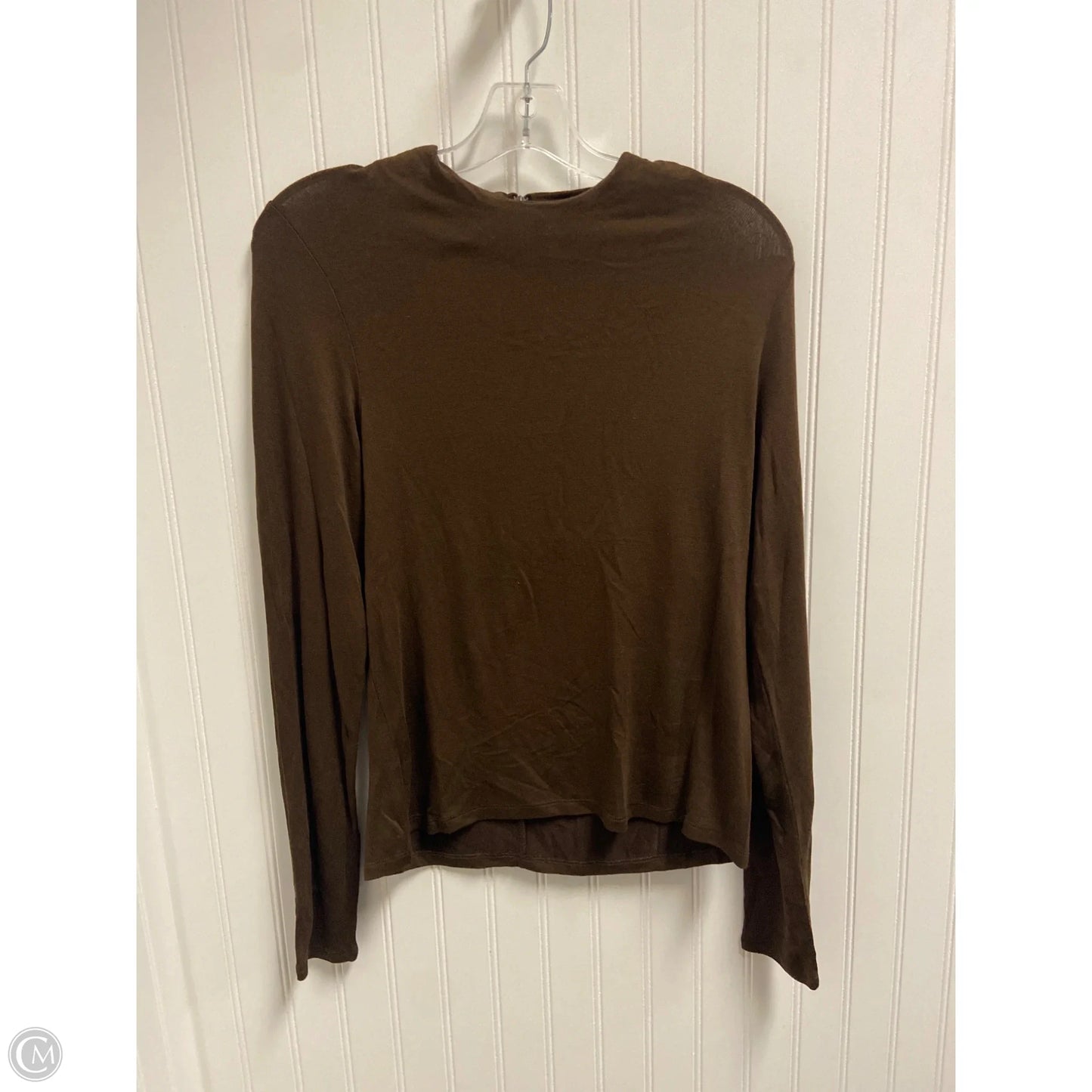 Top Long Sleeve By Vince In Brown, Size: L