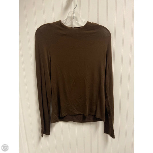 Top Long Sleeve By Vince In Brown, Size: L