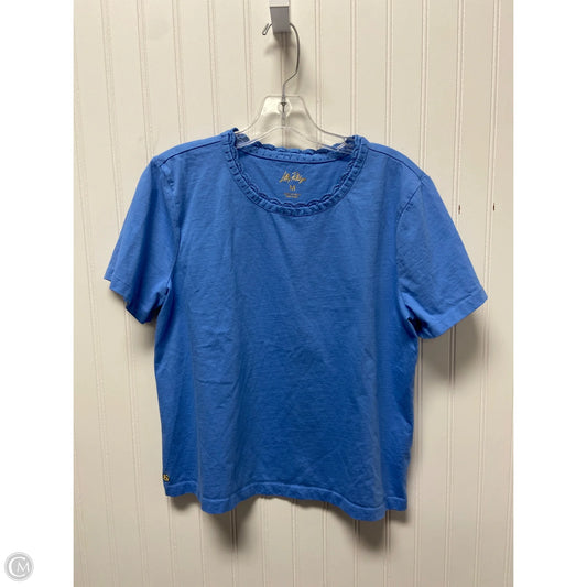 Top Short Sleeve Designer By Lilly Pulitzer In Blue, Size: M