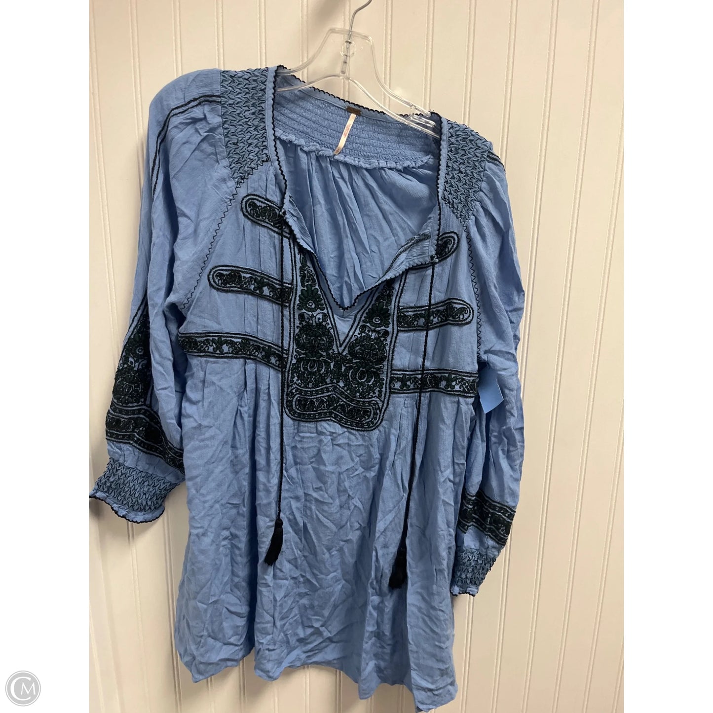 Tunic Long Sleeve By Free People In Blue, Size: Sp