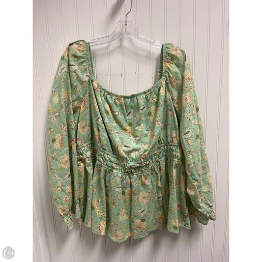 Top Long Sleeve By Torrid In Green, Size: 2x