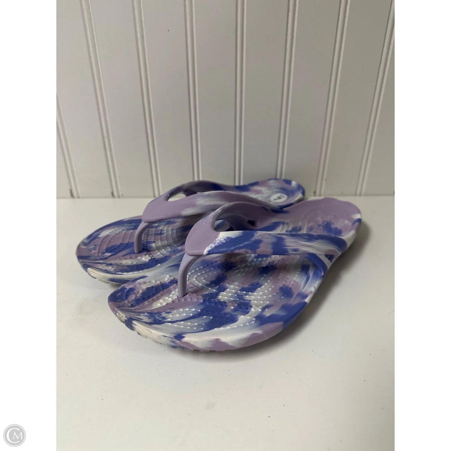 Sandals Flip Flops By Crocs In Tie Dye Print, Size: 7