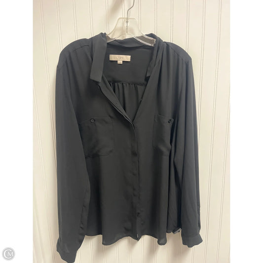 Top Long Sleeve By Loft In Black, Size: Xl
