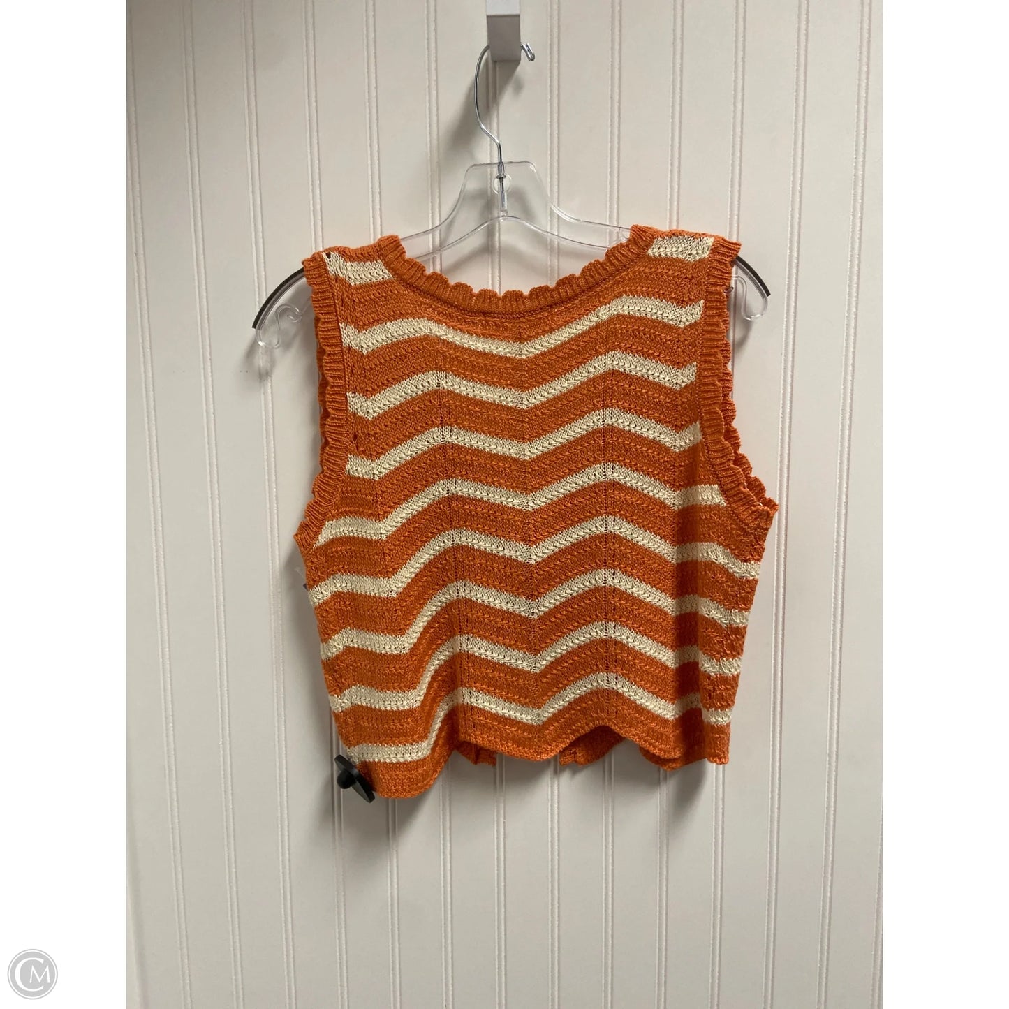 Vest Sweater By No Comment In Cream & Orange, Size: M