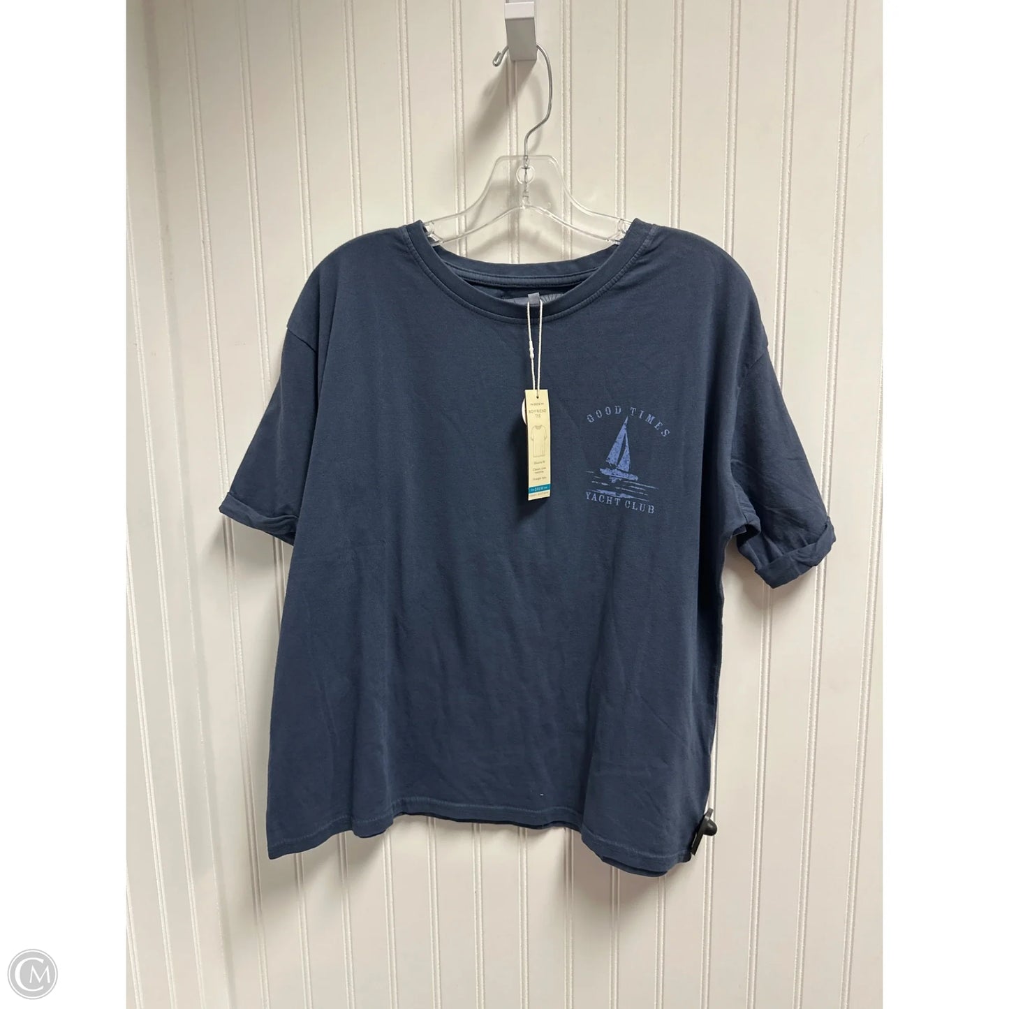 Top Short Sleeve Basic By C And C In Blue, Size: M