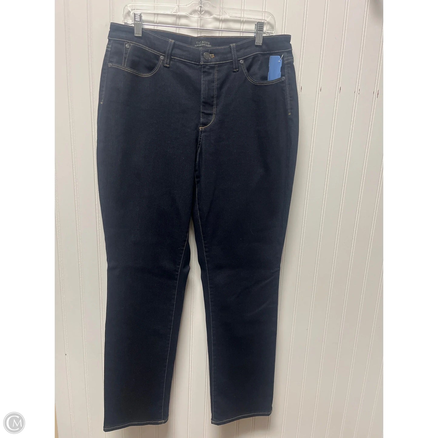 Jeans Straight By Talbots In Blue Denim, Size: 12