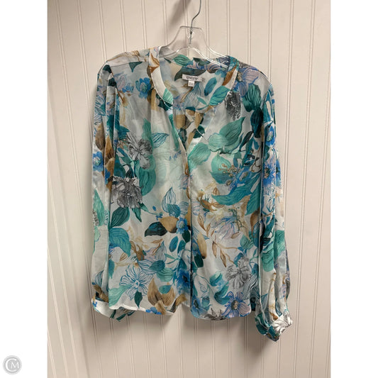 Top Long Sleeve By Chicos In Floral Print, Size: L
