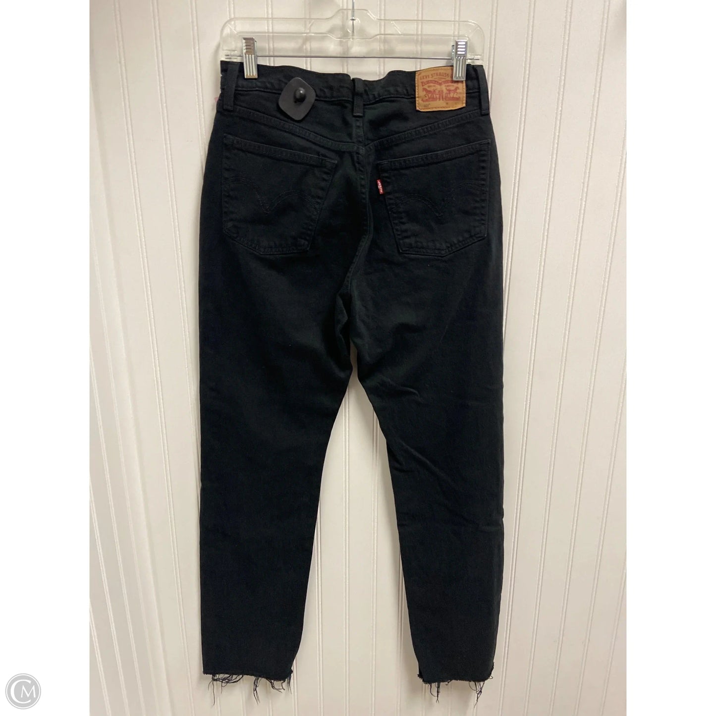 Jeans Straight By Levis In Black Denim, Size: 6