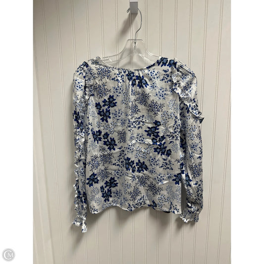 Top Long Sleeve By Loft In Blue & White, Size: Sp
