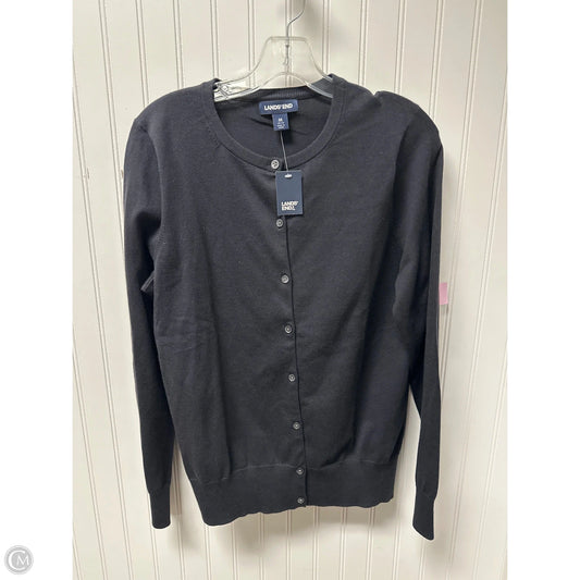 Sweater Cardigan By Lands End In Black, Size: M
