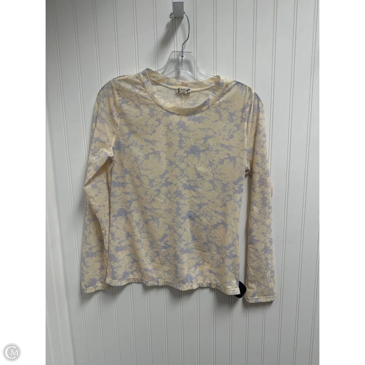 Athletic Top Long Sleeve Crewneck By Free People In Blue & Cream, Size: L