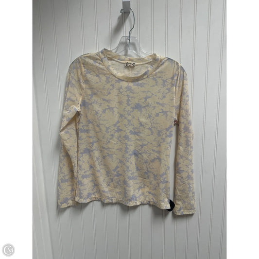 Athletic Top Long Sleeve Crewneck By Free People In Blue & Cream, Size: L