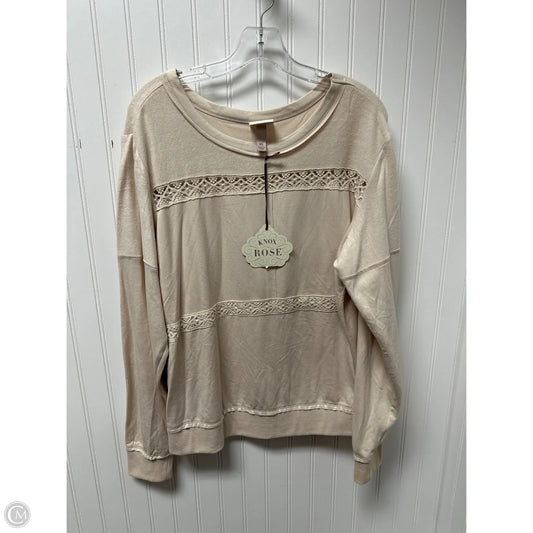 Top Long Sleeve By Knox Rose In Cream, Size: Xl