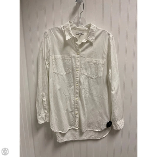 Top Long Sleeve By Madewell In White, Size: M