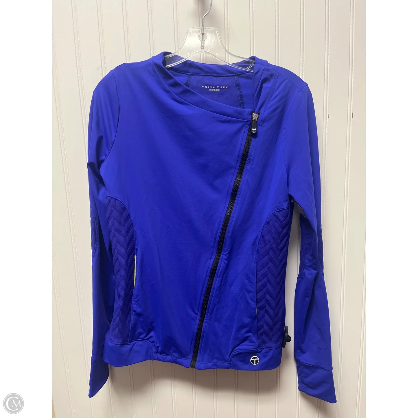 Athletic Jacket By Trina Turk In Blue, Size: M