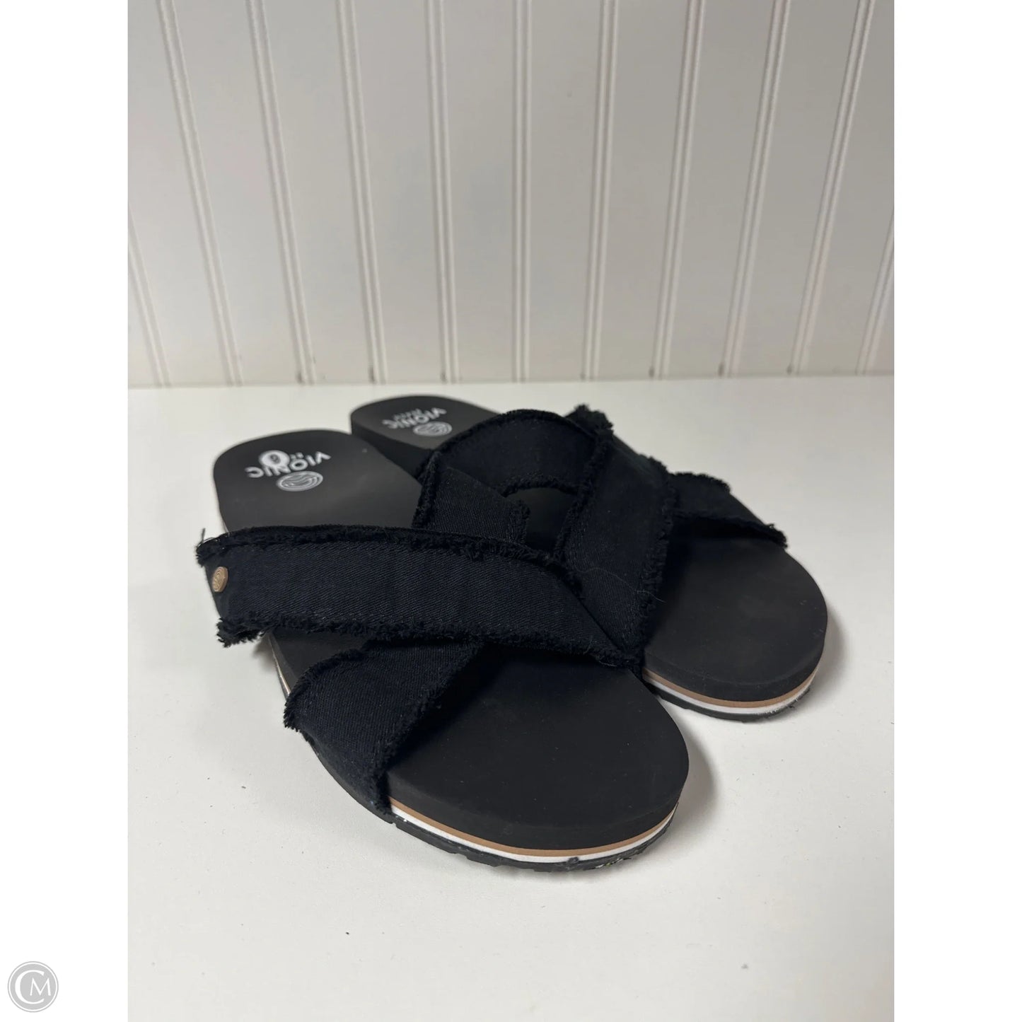 Sandals Flats By Vionic In Black, Size: 9