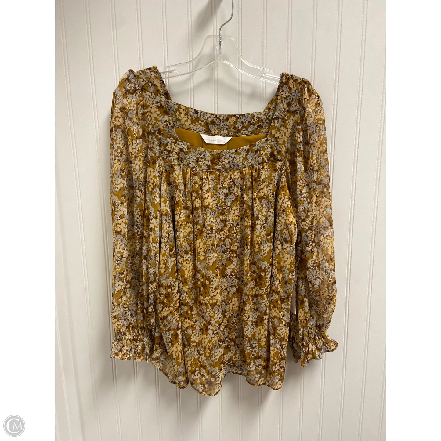 Top Long Sleeve By Lc Lauren Conrad In Floral Print, Size: L