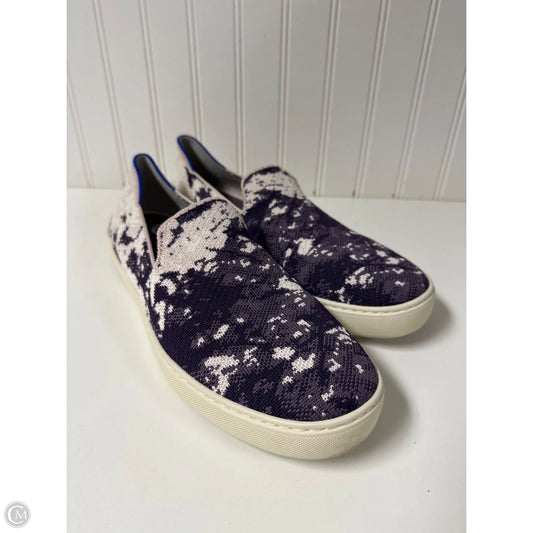 Shoes Flats By Rothys In Purple & White, Size: 12
