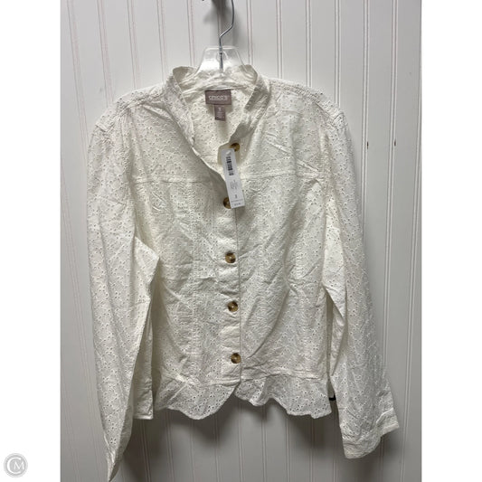 Jacket Shirt By Chicos In White, Size: Xl