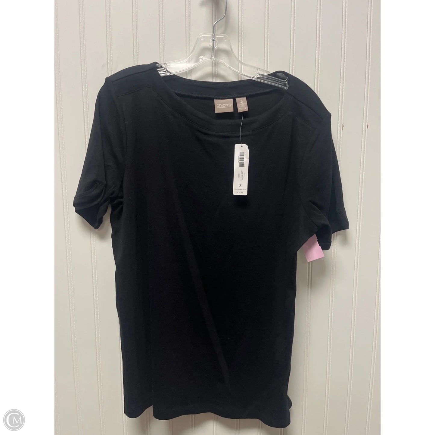 Top Short Sleeve Basic By Chicos In Black, Size: Xl